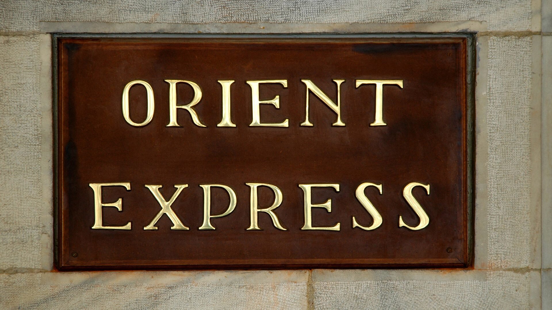 Tablica przy restauracji Orient Express.
