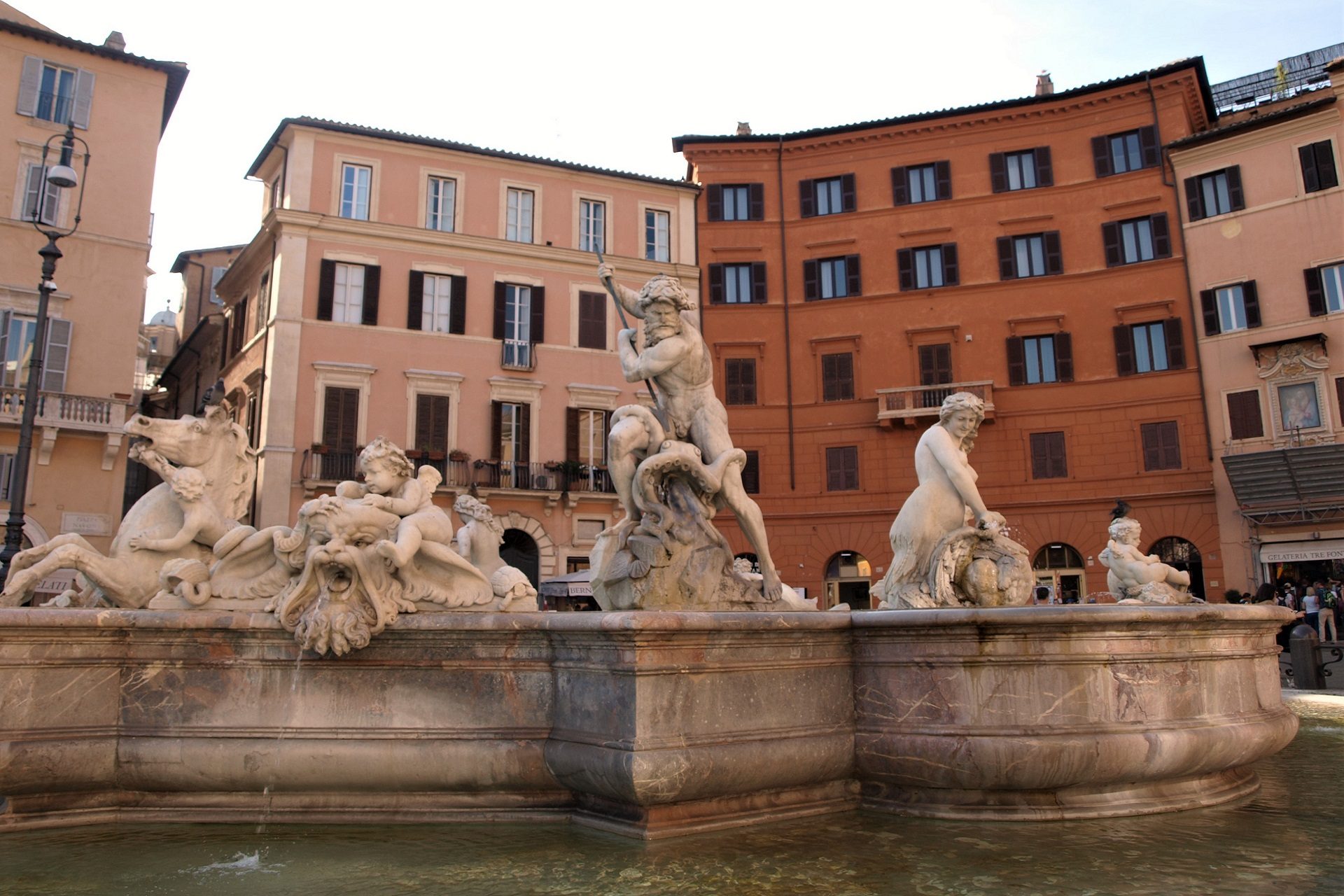 Fontanna Neptuna na Piazza Navona w stolicy Włoch Rzymie