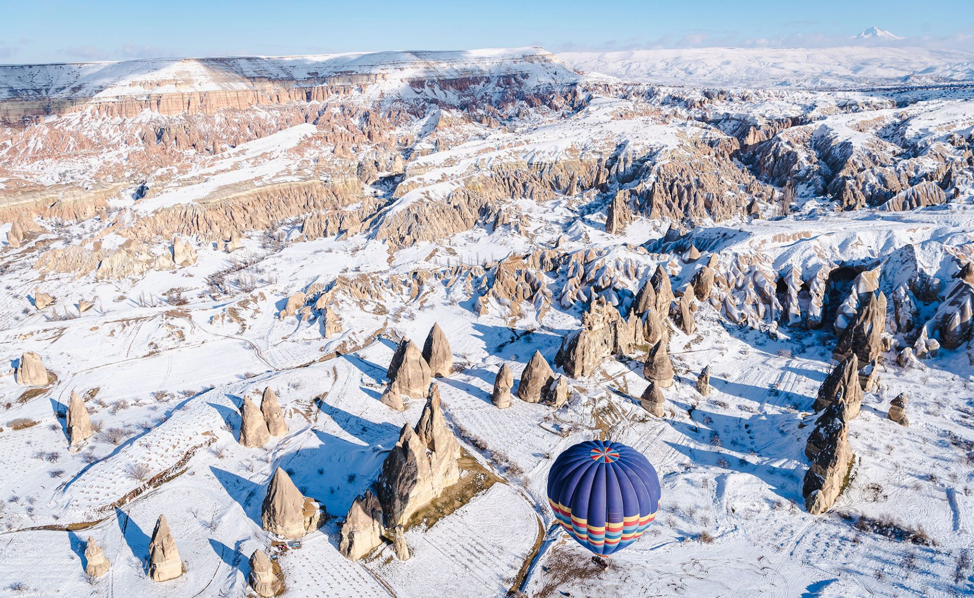 Lot balonem w Turcji zimą, sezon narciarski, ferie w Turcji