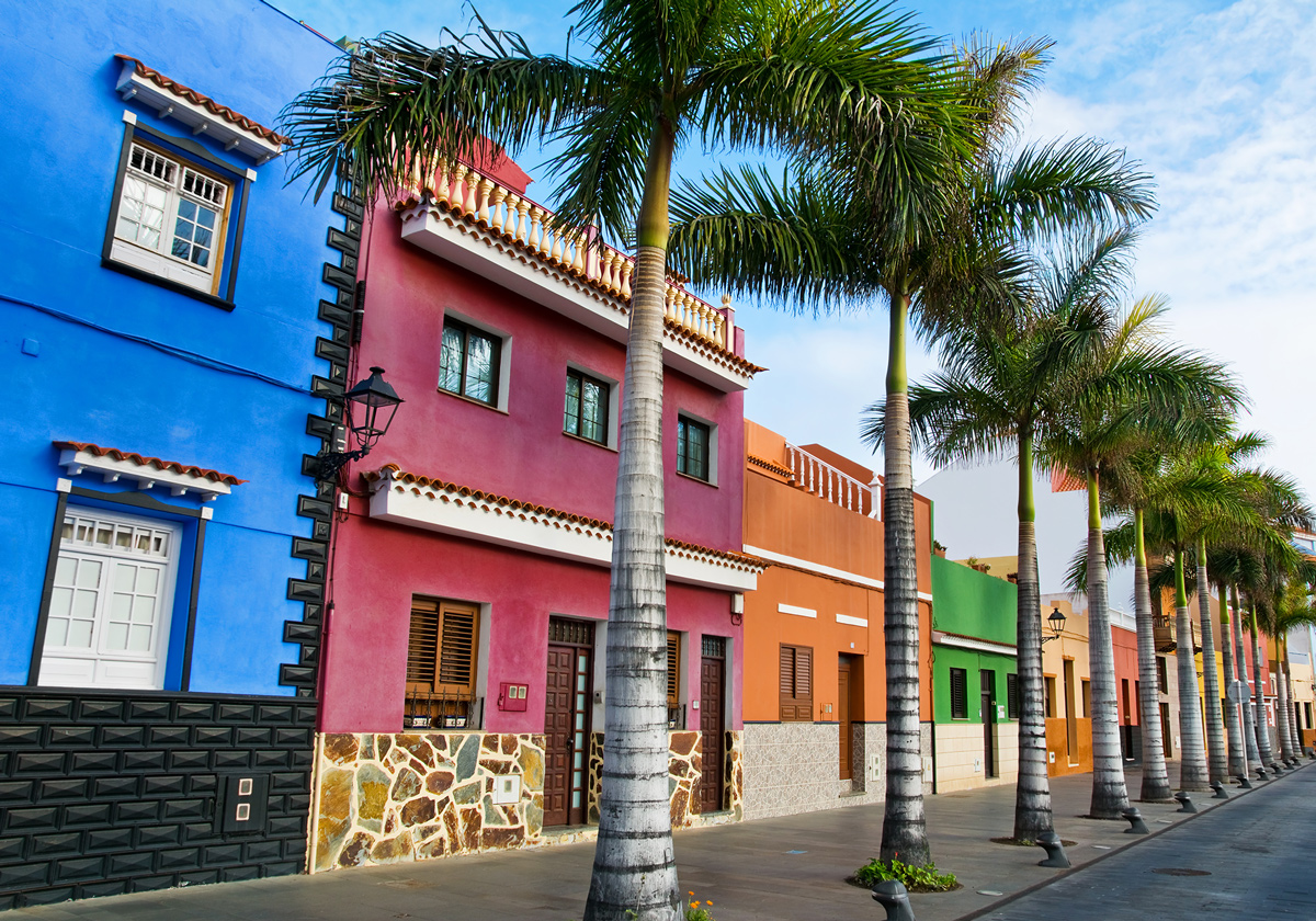Kolorowe domy w Puerto de la Cruz 