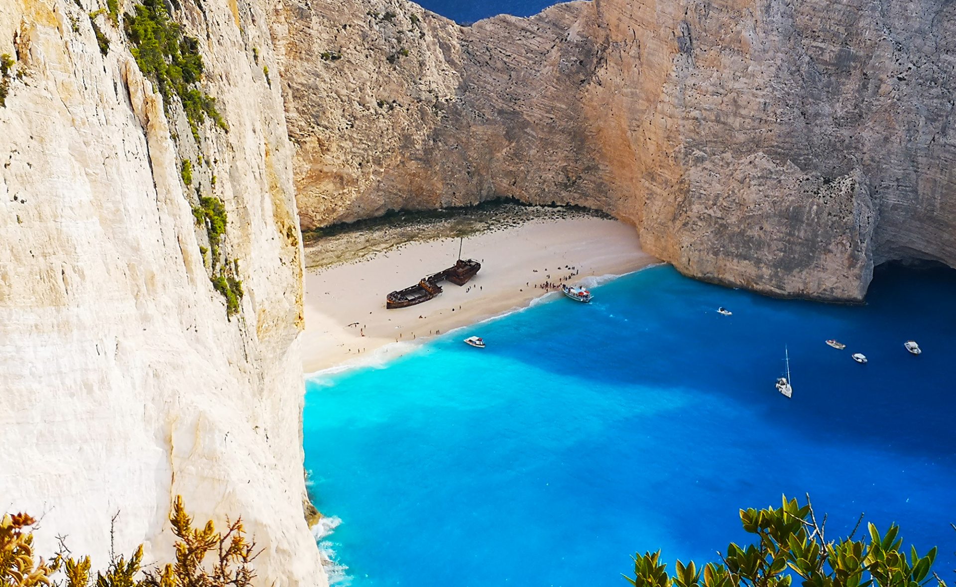 Widok na Navagio Bay z klifu Navagio Bay widok z klifu