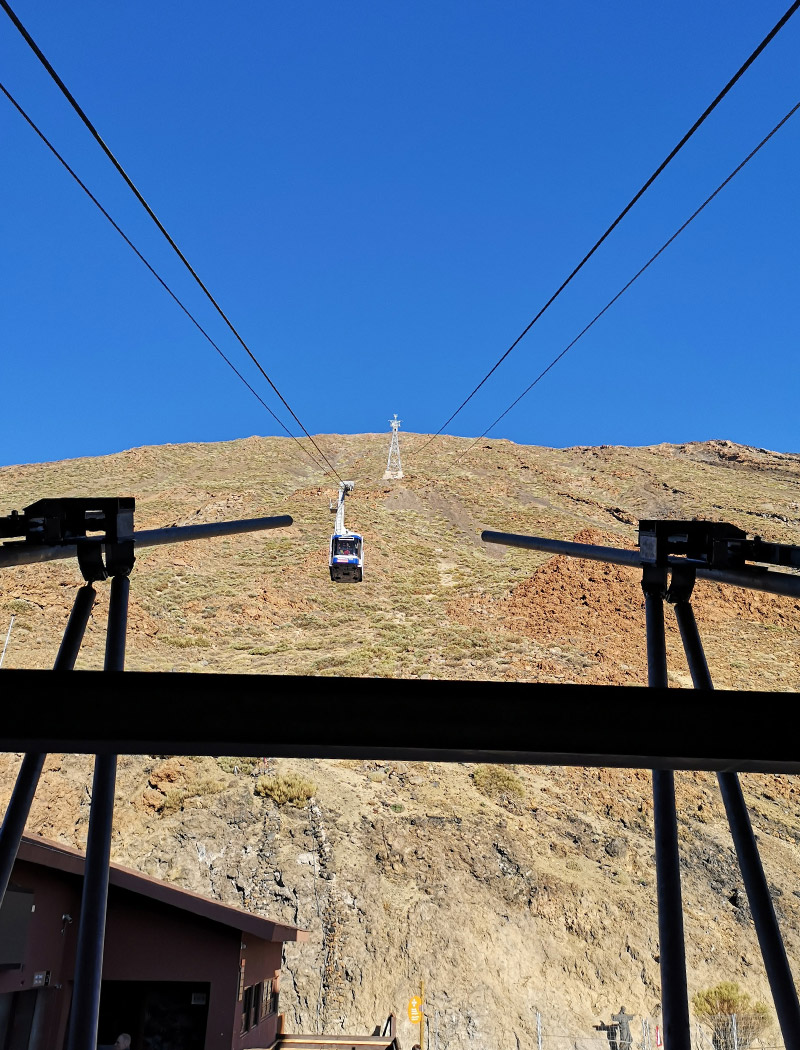 Widok z dolnej stacji kolejki na Teide