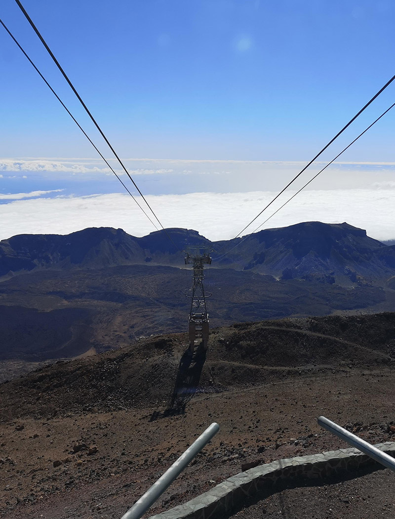 Widok z górnej stacji kolejki na Teide