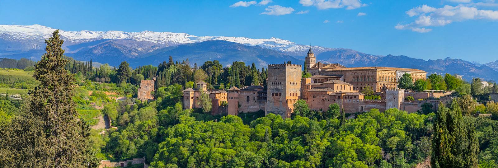 Widok na Pałac Alhambra w Granadzie